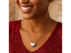 Puffy Heart Pendant Necklace in Sterling Silver