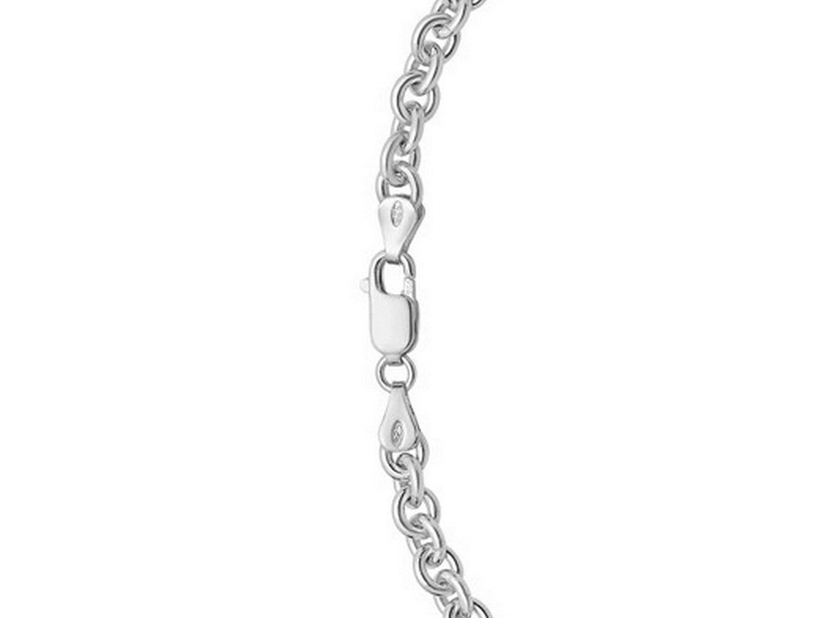 Bold Rolo Chain Necklace 5.70mm Rhodium Sterling Silver