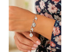 Religious Charm Cross Bracelet in Sterling Silver