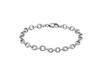 Rhodium Plated Sterling Silver Cable Chain Bracelet