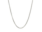 Round Box Chain Necklace 1.80mm Rhodium Sterling Silver