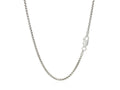 Round Box Chain Necklace 1.80mm Rhodium Sterling Silver