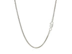 Round Box Chain Necklace 1.80mm Rhodium Sterling Silver