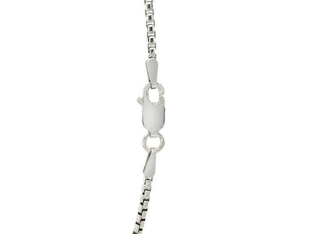 Round Box Chain Necklace 1.80mm Rhodium Sterling Silver