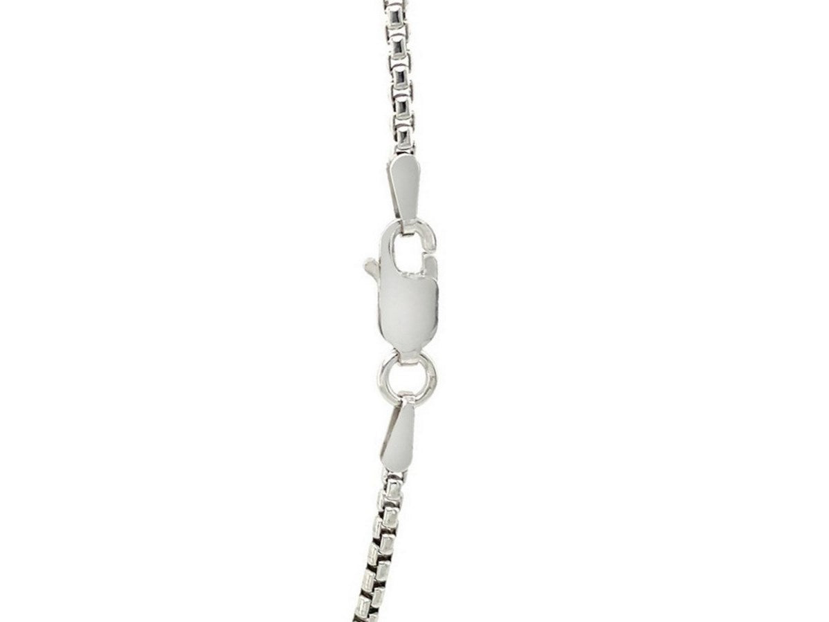 Round Box Chain Necklace 1.80mm Rhodium Sterling Silver