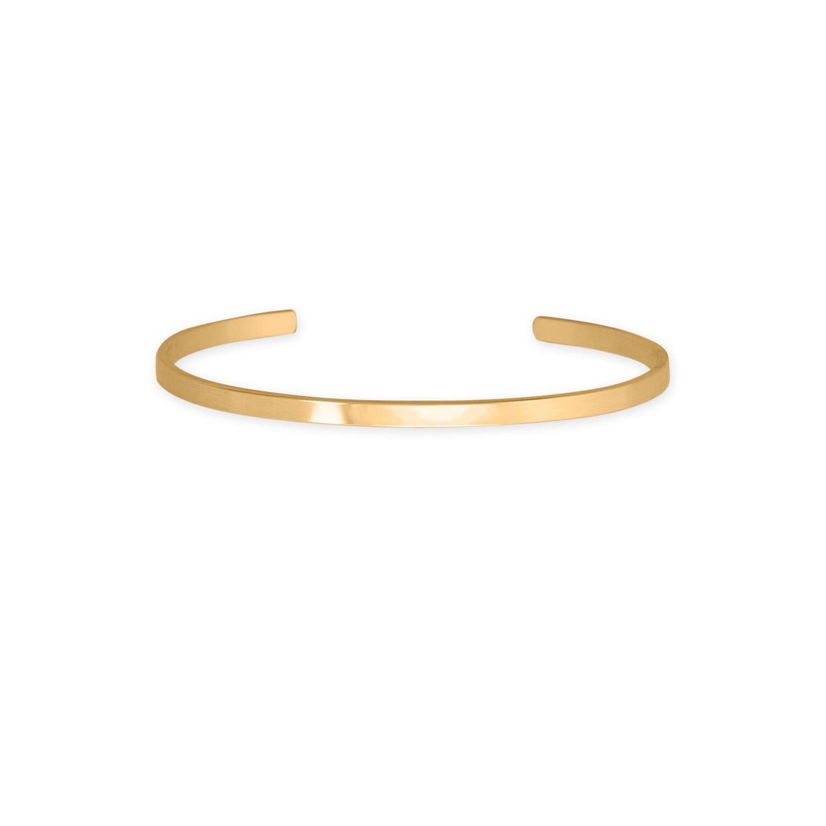 14 Karat Gold Plated 3.2mm Smooth Cuff Bracelet