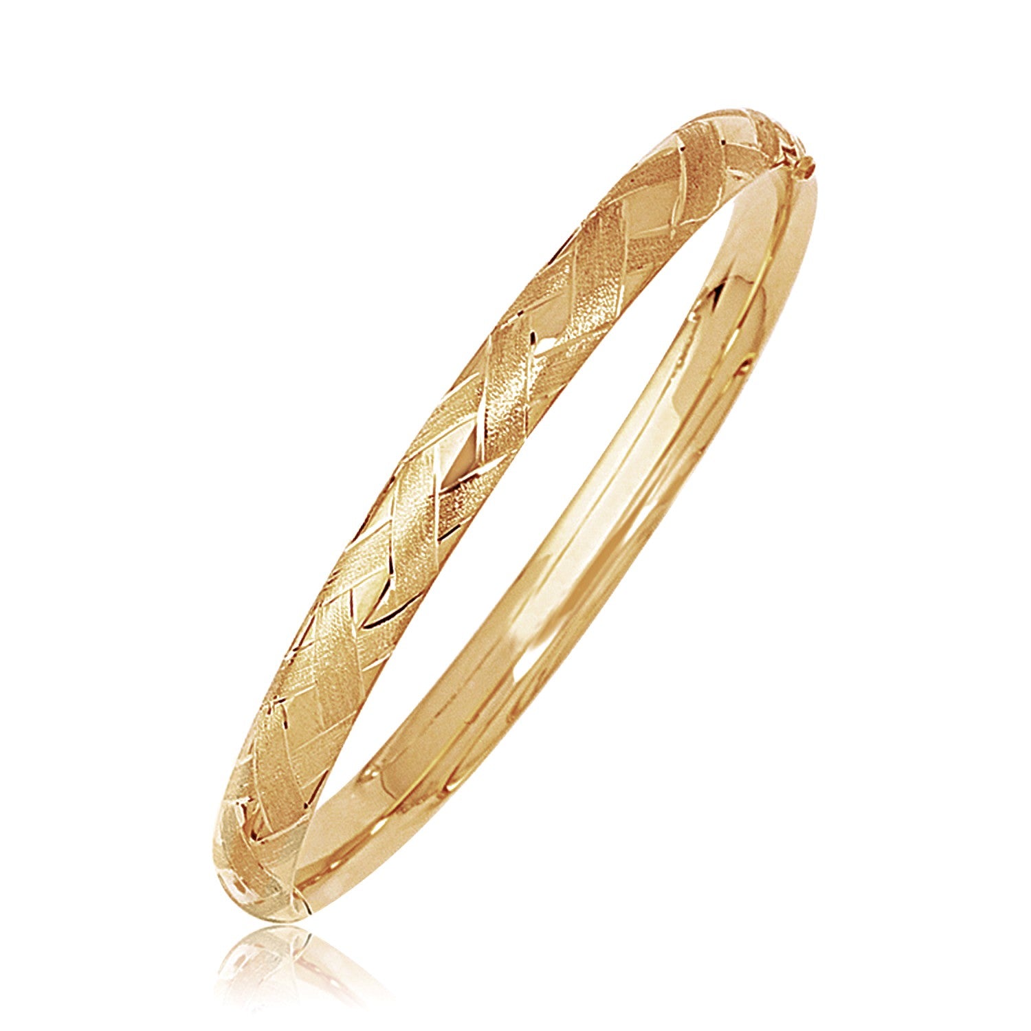 Woven Domed Bangle Bracelet with Textured Finish
