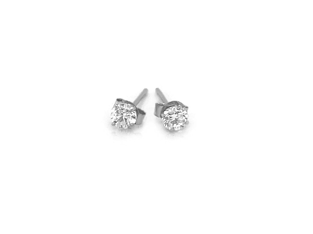3mm CZ Stud Earrings in Sterling Silver