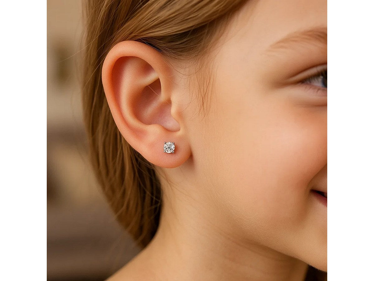 3mm CZ Stud Earrings in Sterling Silver