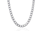 Heavy Curb Chain Necklace 11.60mm Rhodium Sterling Silver