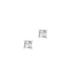 Princess Cut CZ Stud Earrings