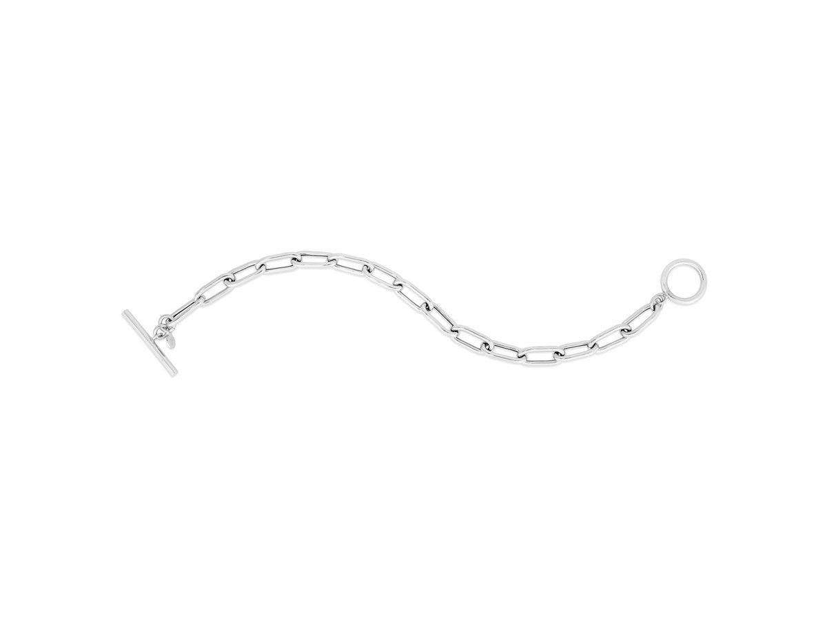 Paperclip Toggle Chain Necklace in Sterling Silver