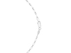 Petite Alternating Paperclip Chain Necklace 3.15mm Rhodium Sterling Silver