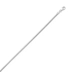 Octagonal Snake Chain Necklace 2.40mm Rhodium Sterling Silver