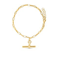 Toggle Link Statement Bracelet in Yellow Plated Sterling Silver