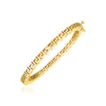 Greek Key Pattern Bangle Bracelet with Box Clasp