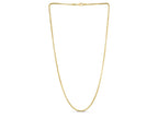 Gold Plated Round Box Chain Necklace 2.10mm Sterling Silver