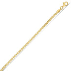 Gold Plated Round Box Chain Necklace 2.60mm Sterling Silver