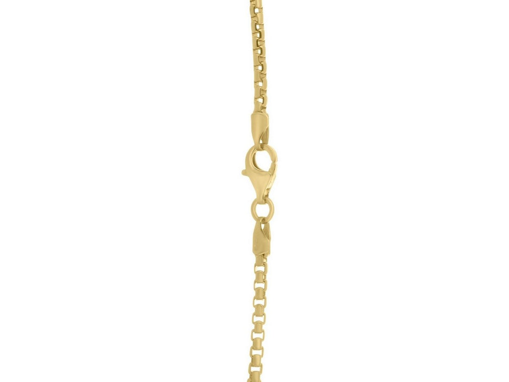 Gold Plated Round Box Chain Necklace 2.60mm Sterling Silver