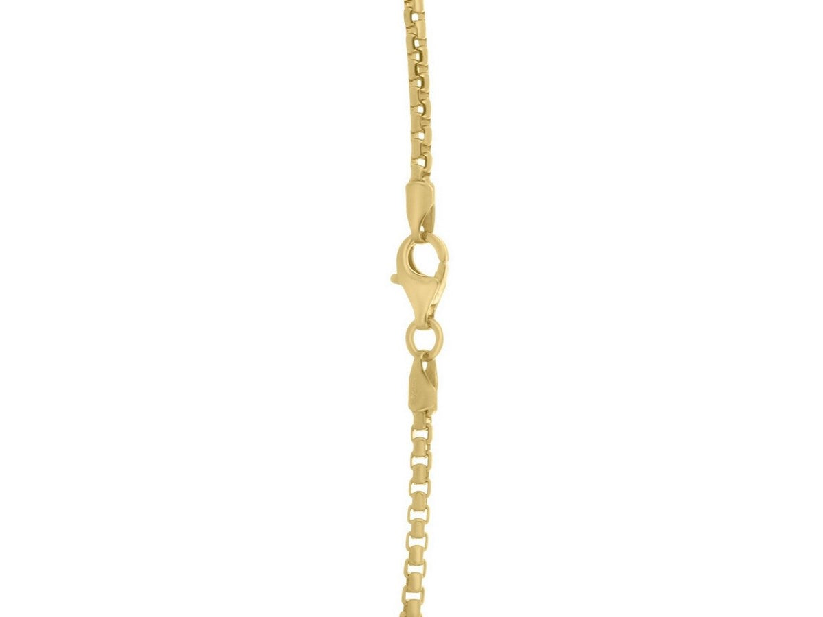 Gold Plated Round Box Chain Necklace 2.60mm Sterling Silver