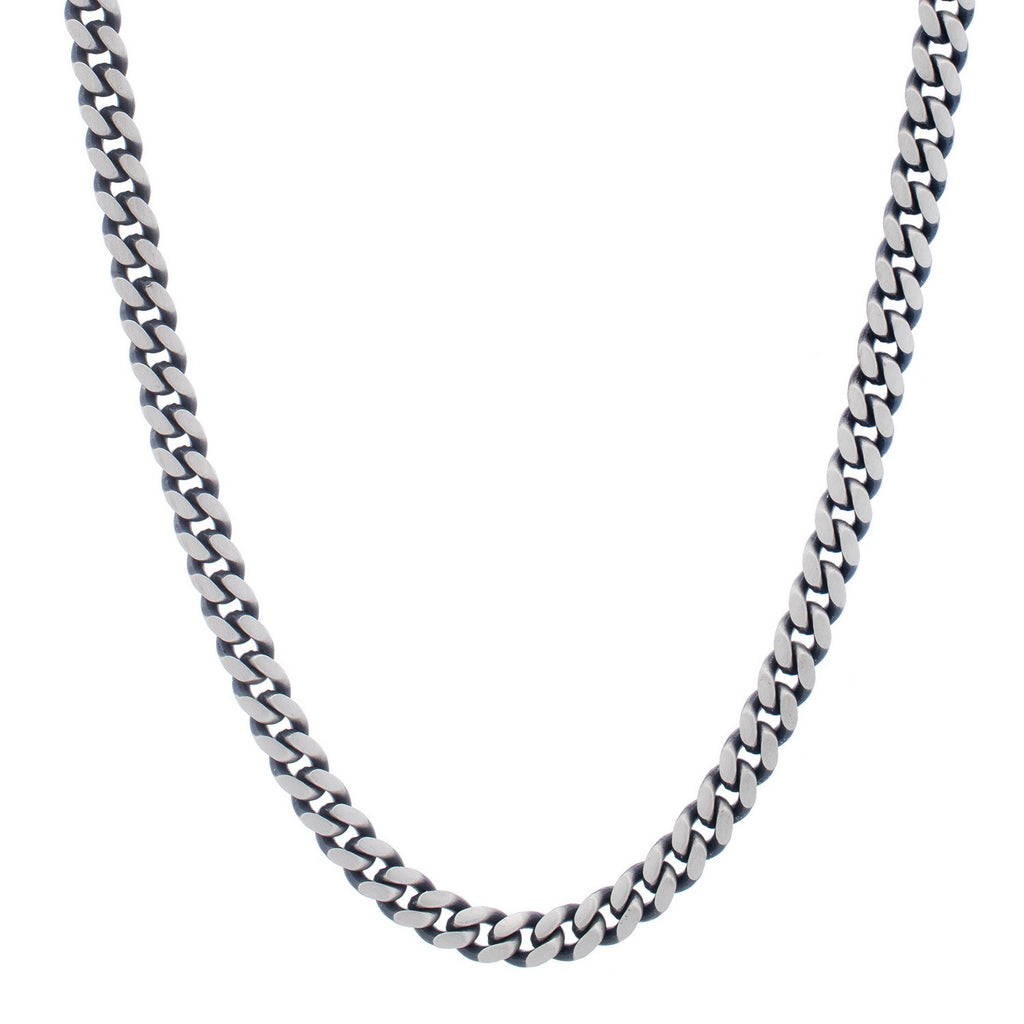Gunmetal Miami Cuban Link Chain Necklace 7.00mm Sterling Silver