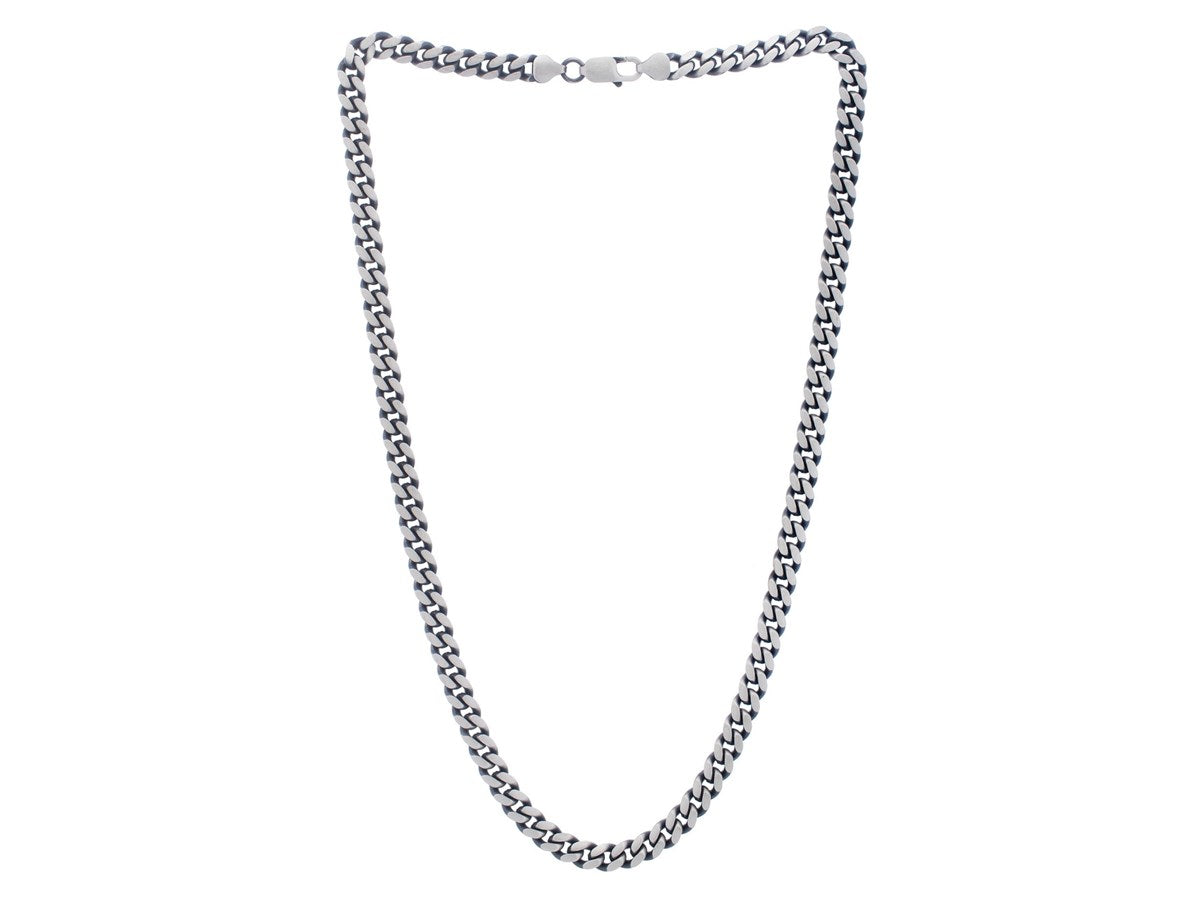 Gunmetal Miami Cuban Link Chain Necklace 7.00mm Sterling Silver