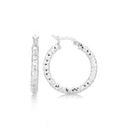 Faceted Sterling Silver Hoop Earrings