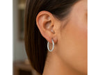 Faceted Sterling Silver Hoop Earrings