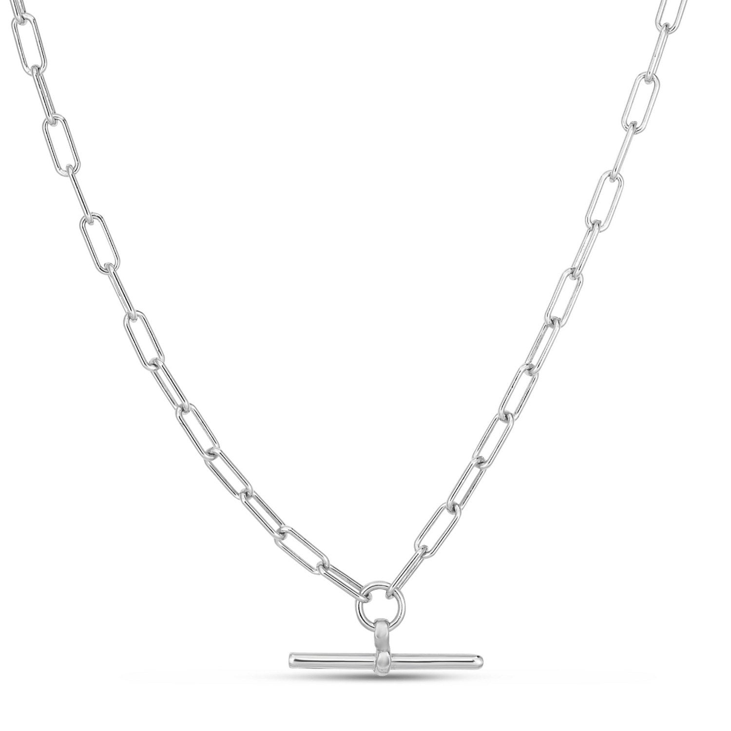 Modern Paperclip Link Sterling Silver Necklace