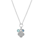 Floral CZ Charm Sterling Silver Necklace