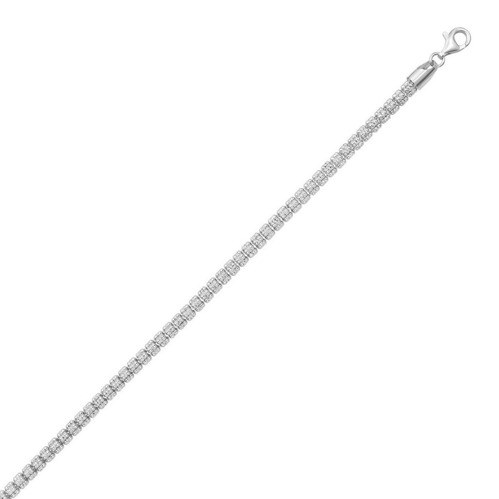 Ice Barrel Chain Necklace 5.00mm Rhodium Sterling Silver