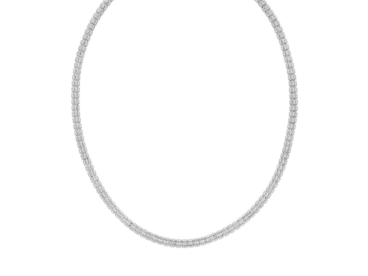 Ice Barrel Chain Necklace 5.00mm Rhodium Sterling Silver
