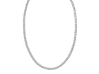Vintage Puffed Miami Cuban Chain Necklace 6.10mm Rhodium Sterling Silver