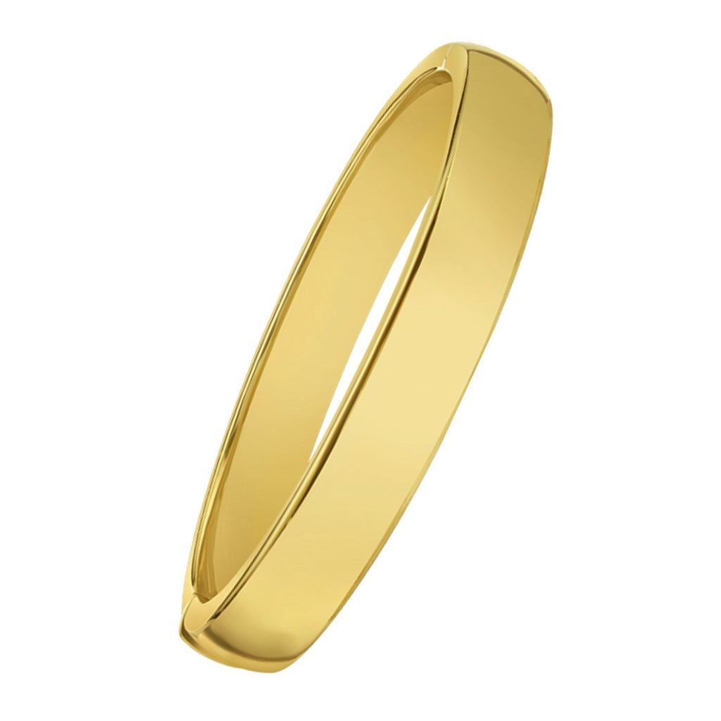 Wide Classic Polished Bangle Bracelet with Box Clasp