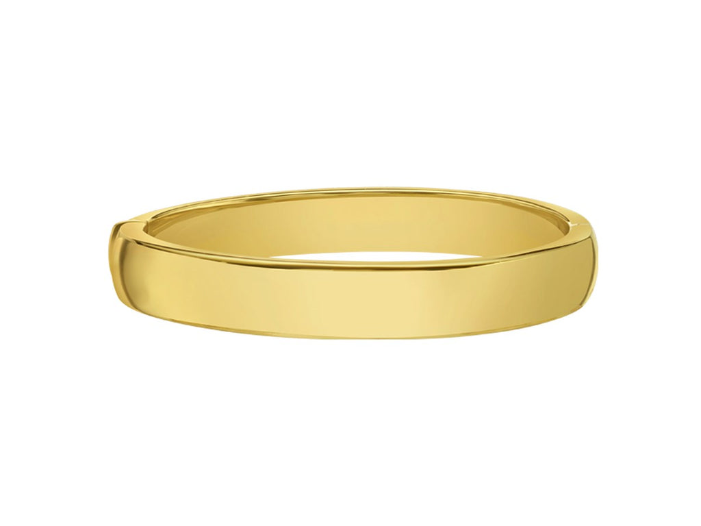 Wide Classic Polished Bangle Bracelet with Box Clasp