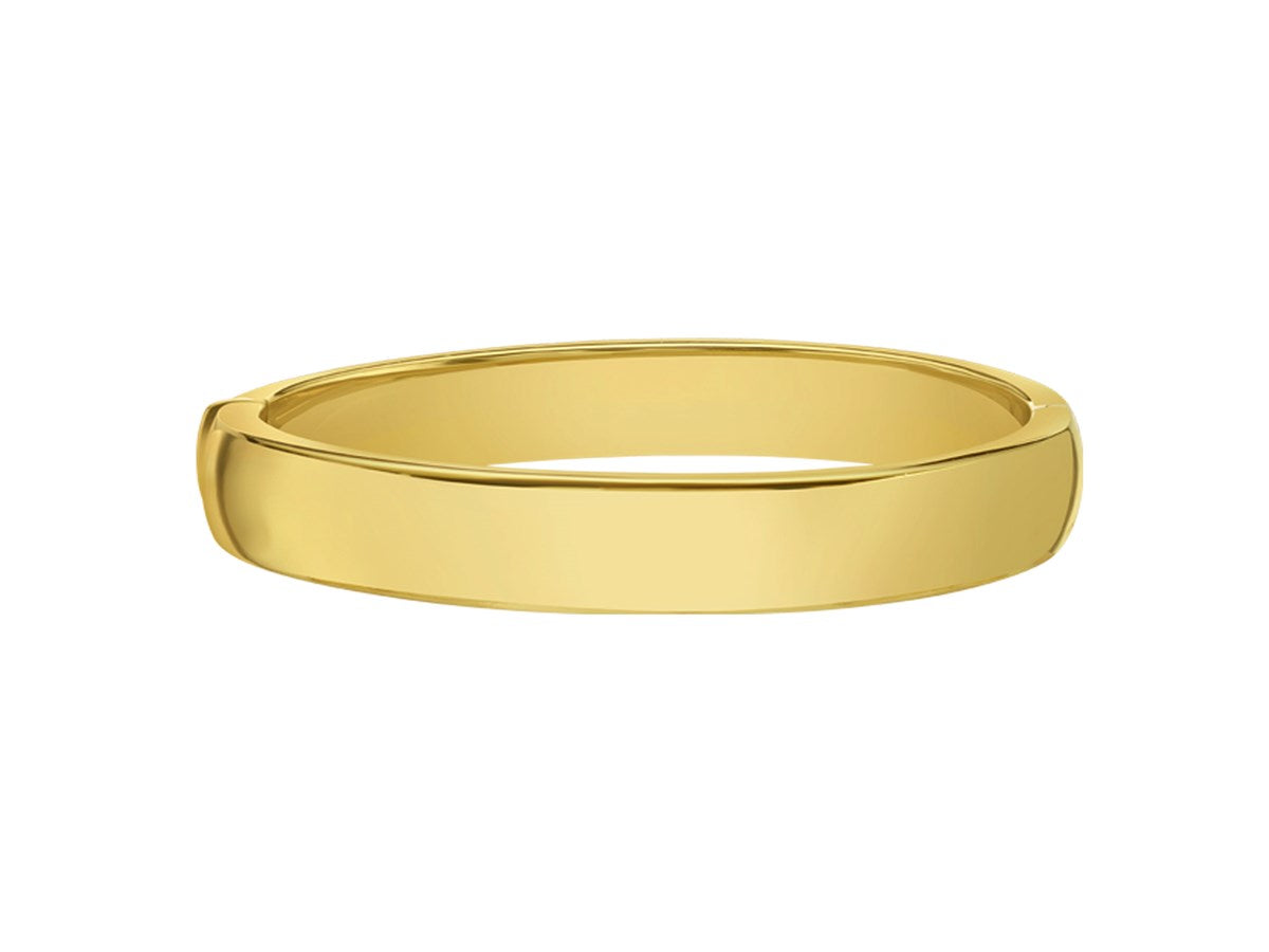 Wide Classic Polished Bangle Bracelet with Box Clasp