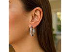Triple Textured Silver Hoop Earrings