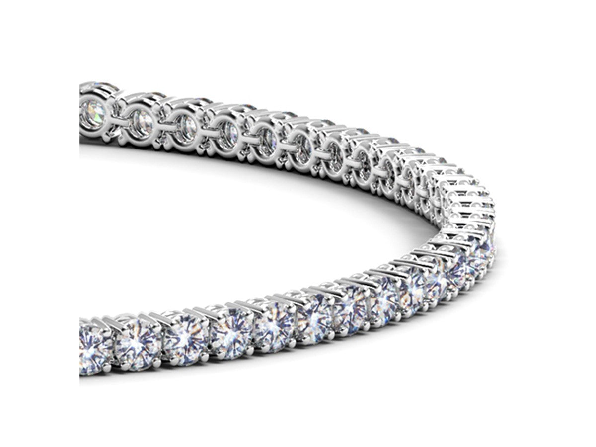 Lab Grown Diamond Tennis Bracelet in 14K White Gold (3 CTTW Round Cut)