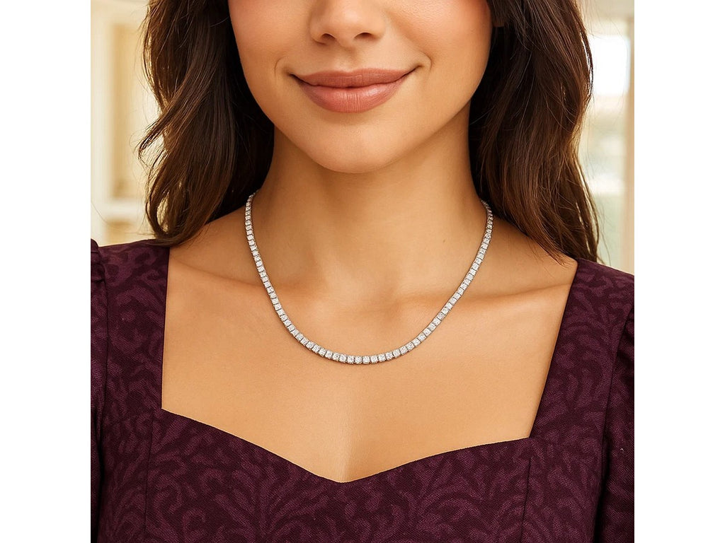 CZ Tennis Sterling Silver Necklace