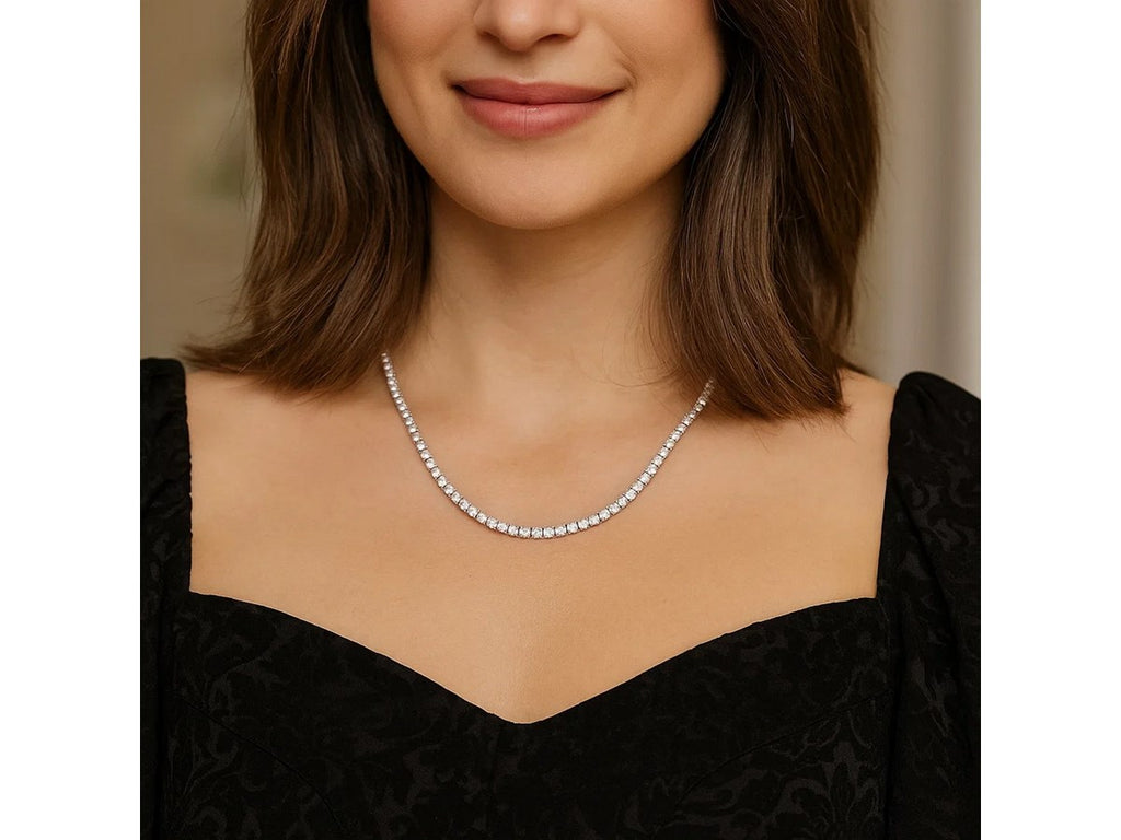 CZ Tennis Sterling Silver Necklace