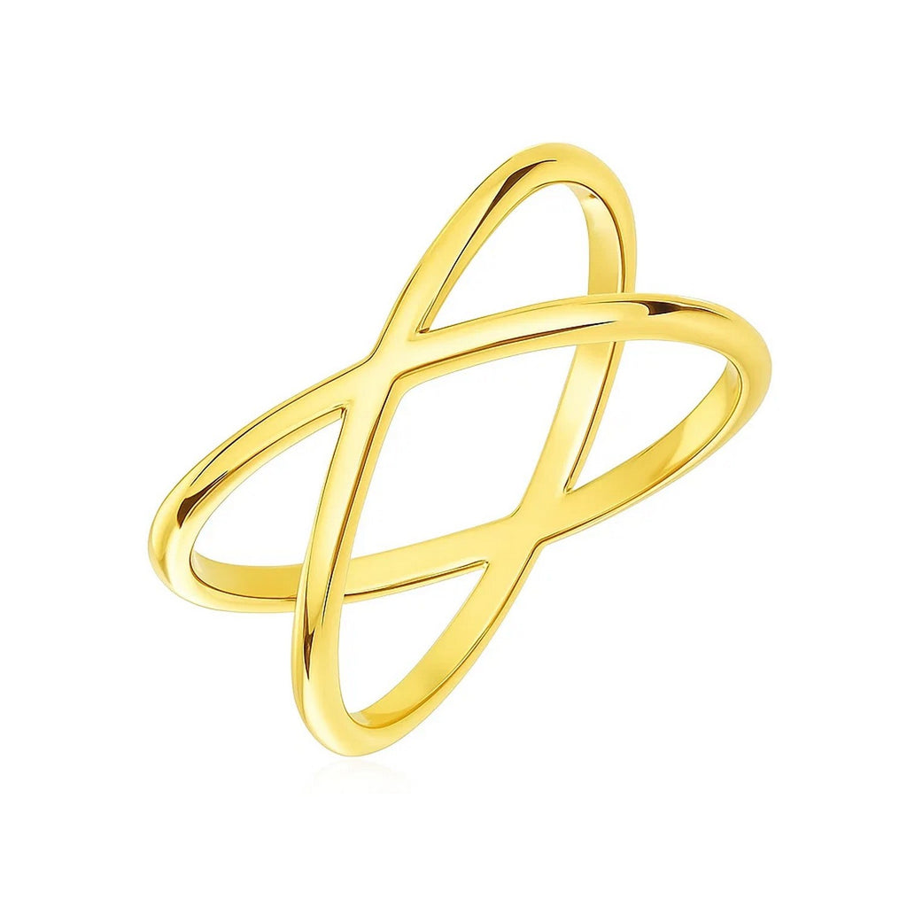 Modern X Profile Statement Ring