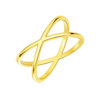 Modern X Profile Statement Ring
