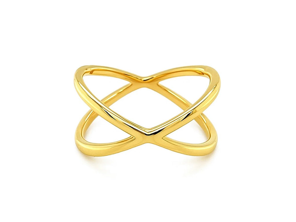 Modern X Profile Statement Ring