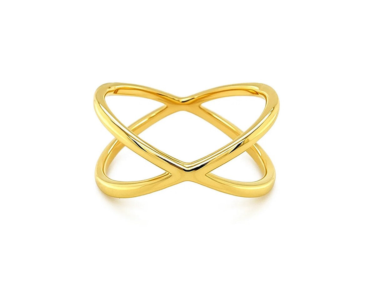Modern X Profile Statement Ring