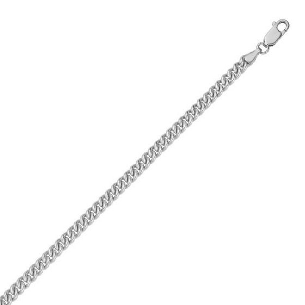 Vintage Puffed Miami Cuban Chain Necklace in Rhodium-Plated Sterling Silver (5.30 mm)