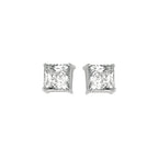 Princess Cut CZ Stud Earrings