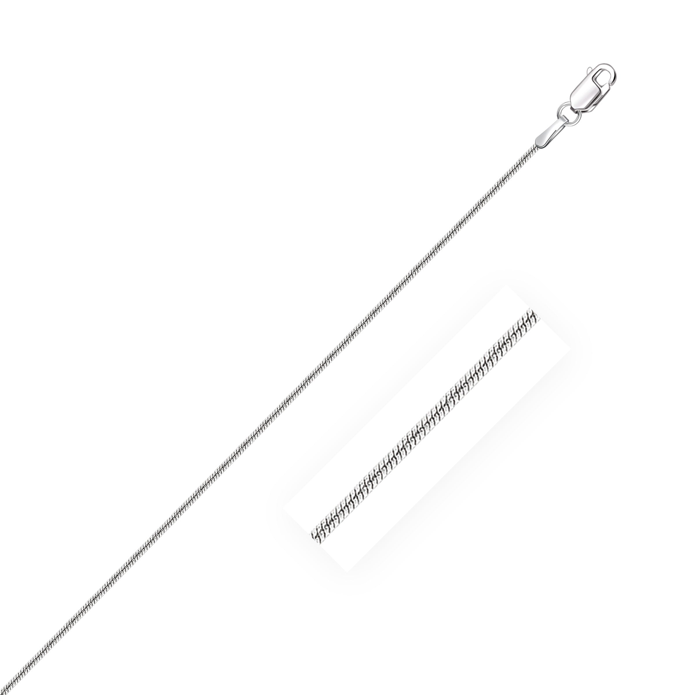 14KT White Gold Round Snake Chain Necklace 0.9mm