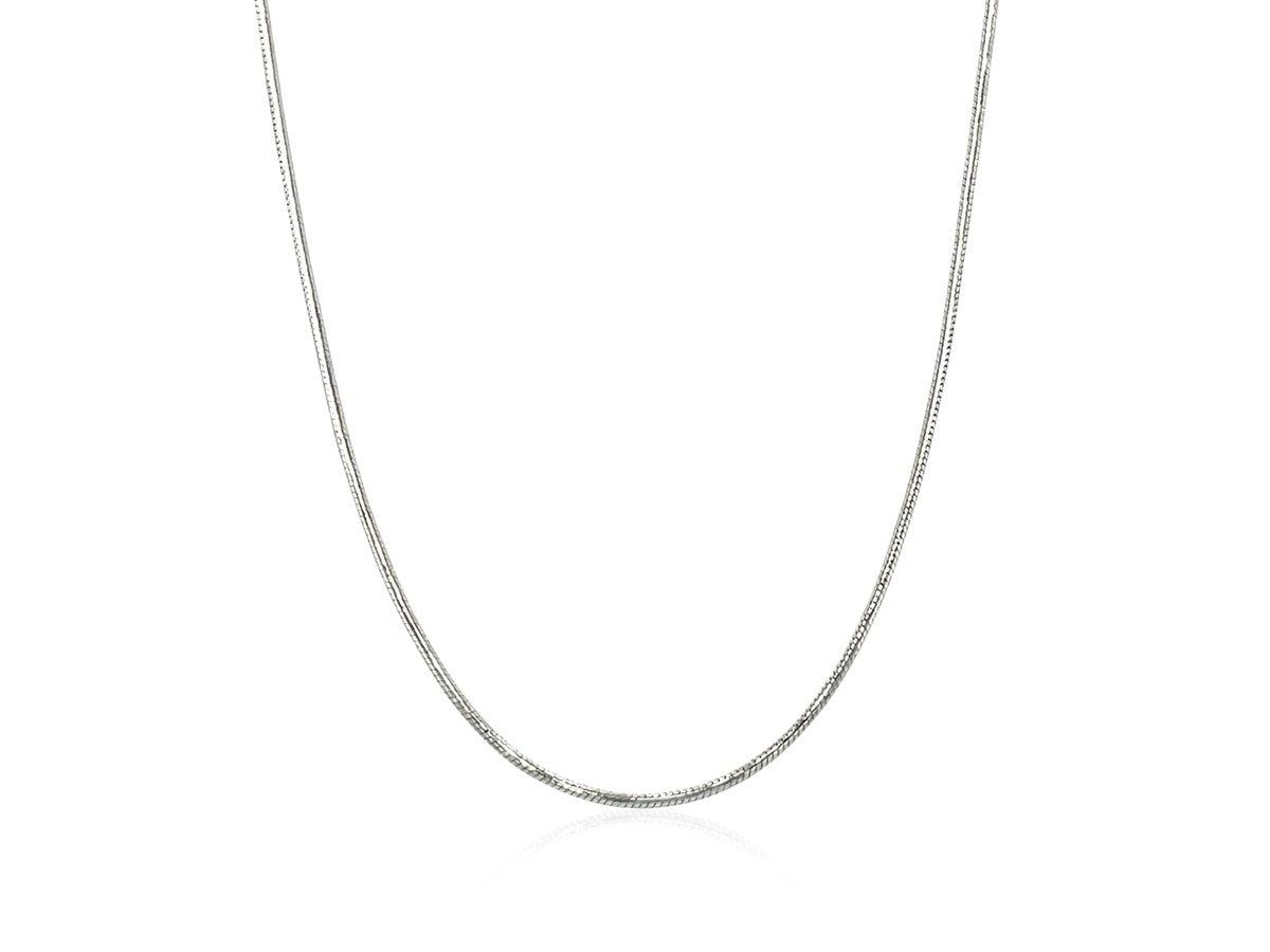14KT White Gold Round Snake Chain Necklace 0.9mm