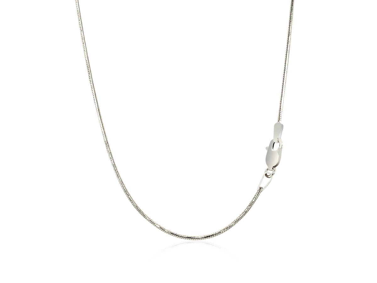 14KT White Gold Round Snake Chain Necklace 0.9mm