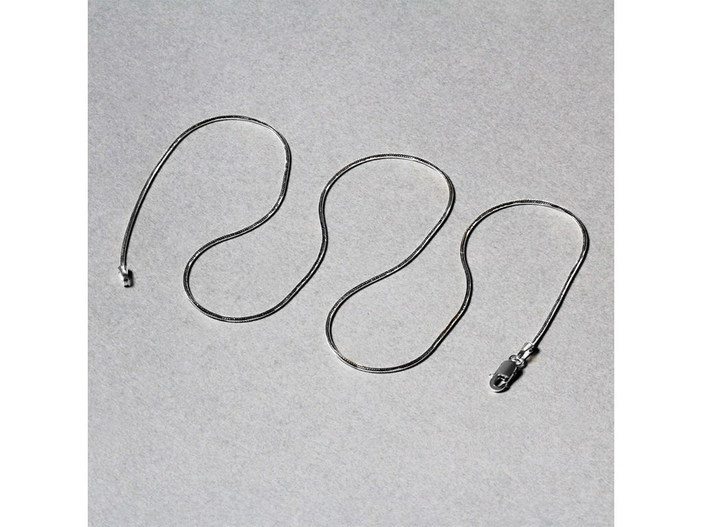 14KT White Gold Round Snake Chain Necklace 0.9mm